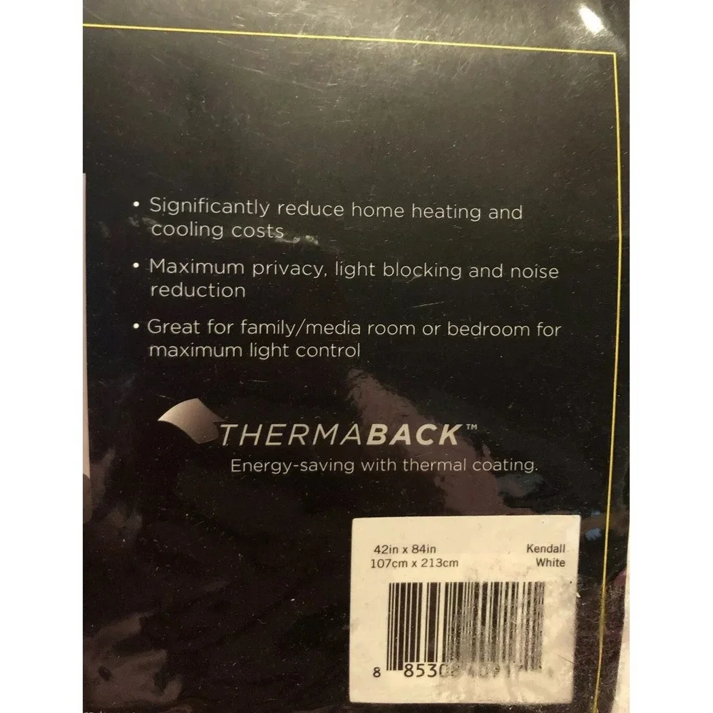 New Eclipse Thermaliner Blackout White Curtain One Panel‎ 42
